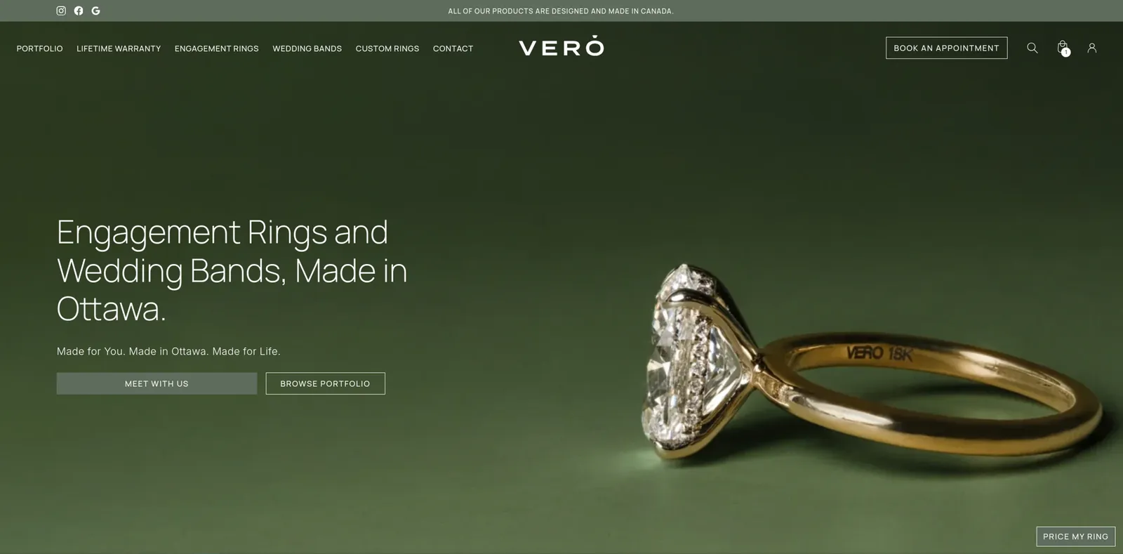 Vero Diamonds homepage